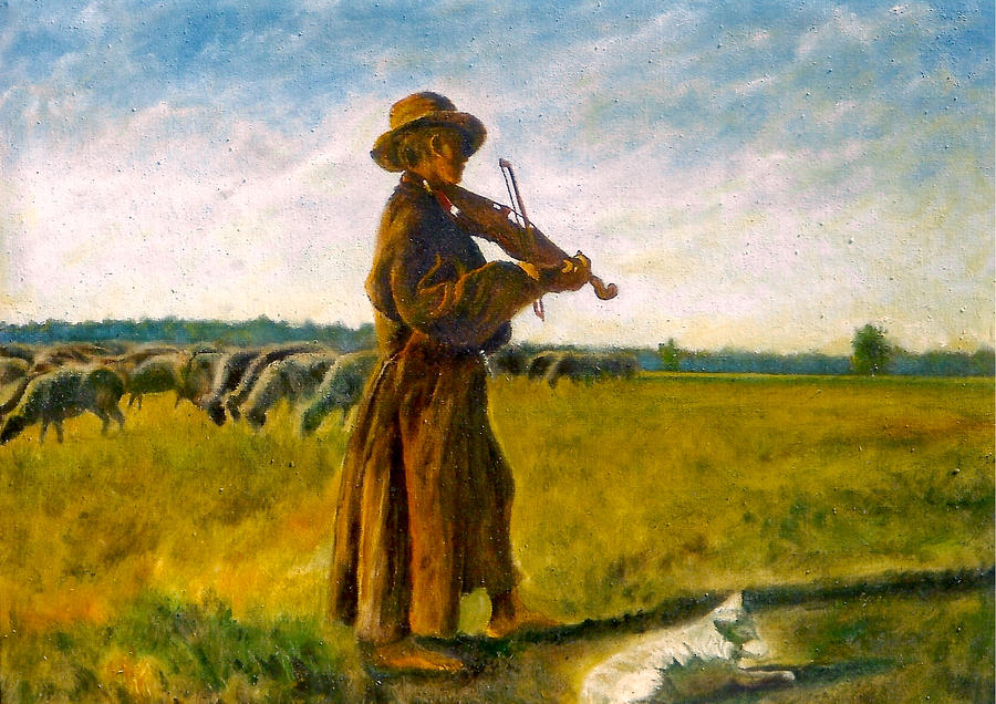 Impressionism Painting - The Shepherd by Henryk Gorecki