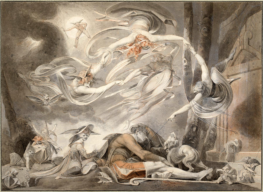 The Shepherds Dream Drawing by Henry Fuseli