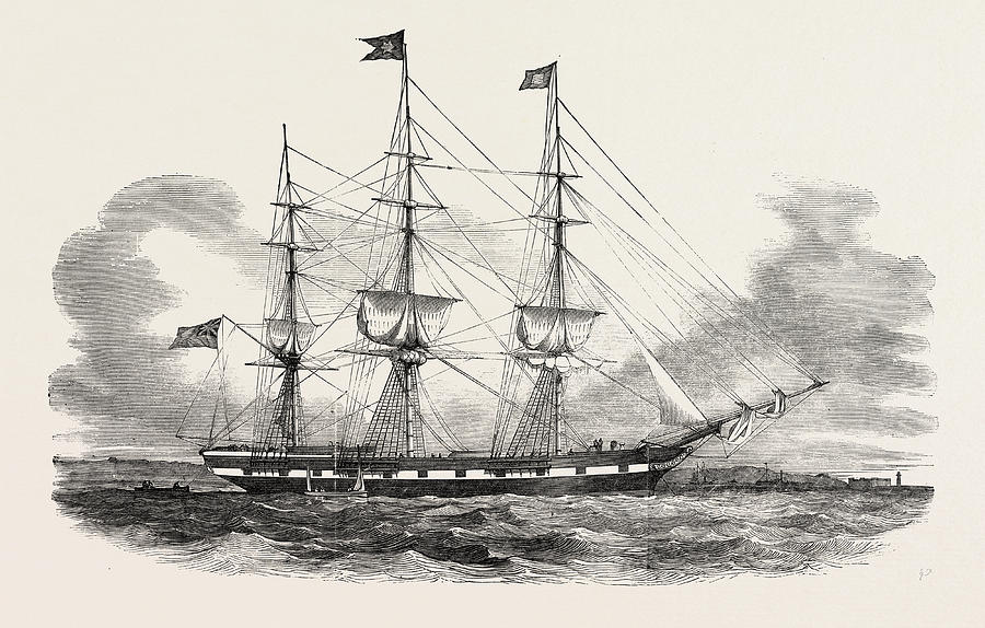 The Ship Hibernia, Built At Quebec, Canada Drawing by Canadian School ...