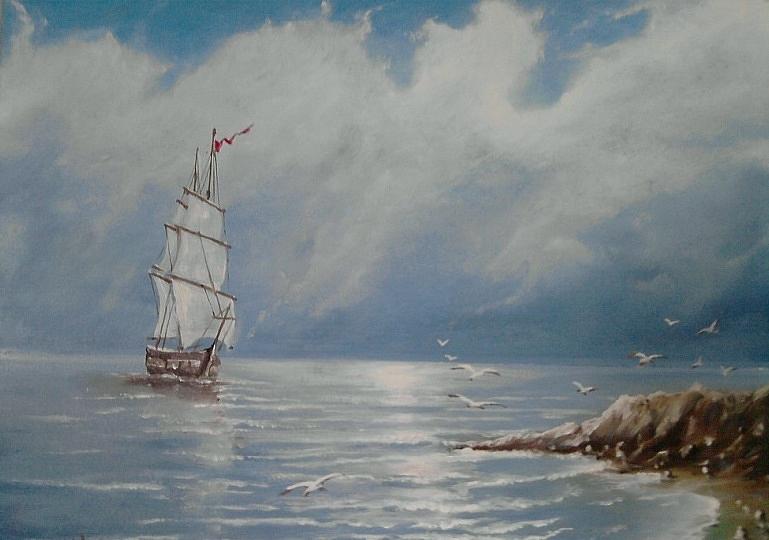 Nature Painting - The ship by Sergey Selivanov