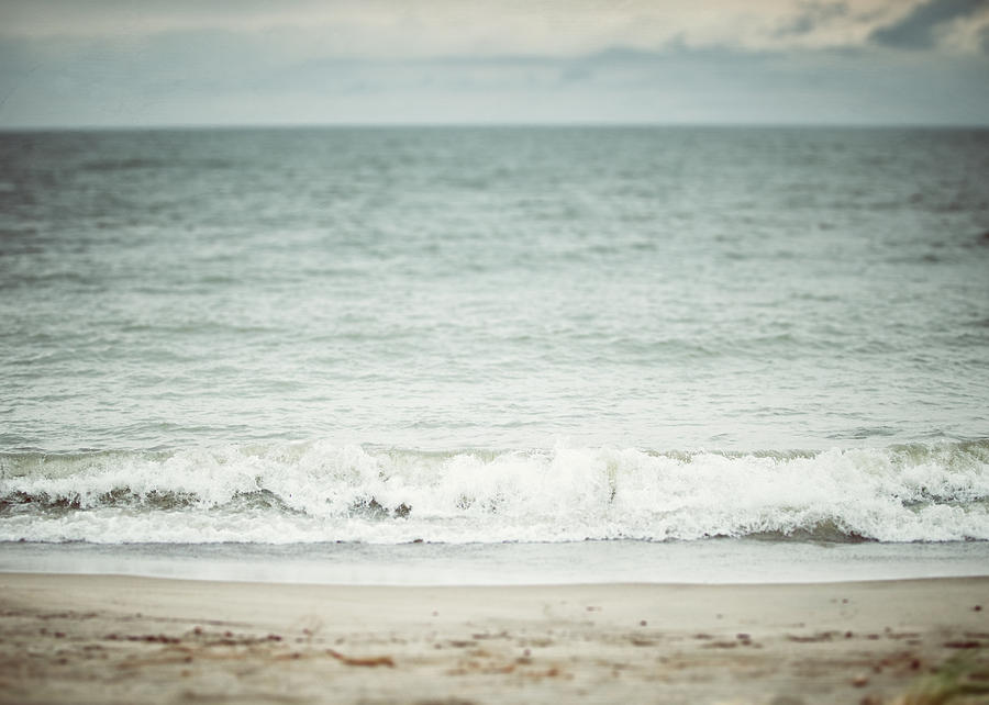 Landscape Photograph - The Shore Beach Landscape Photography in Soft Pastel Blues by Lisa R