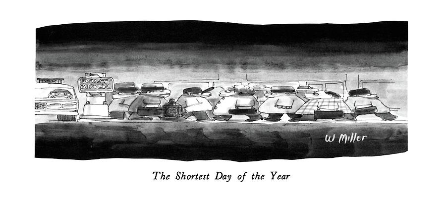 The Shortest Day Of The Year Drawing by Warren Miller