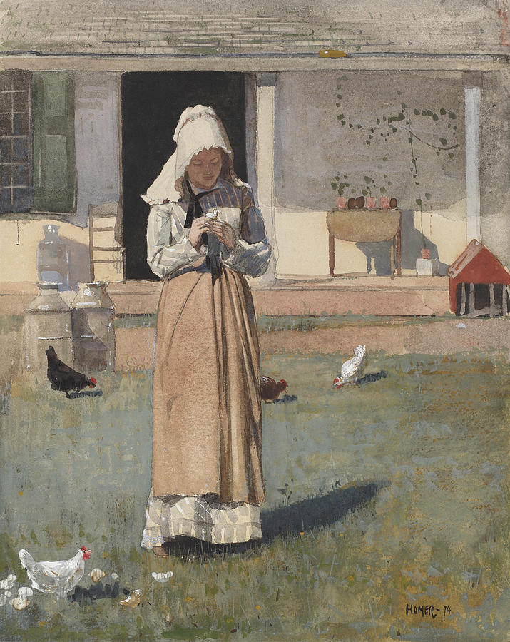 Winslow Homer Painting - The Sick Chicken by Celestial Images