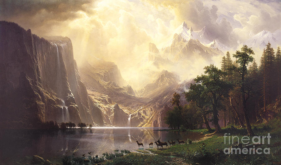 Landscape Painting - The Sierra Nevada Mountains by Albert Bierstadt