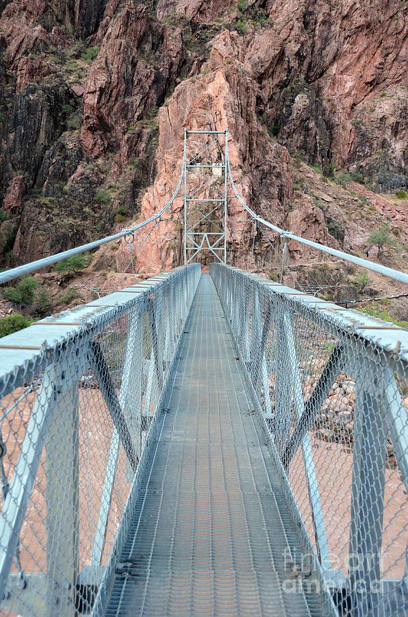 The Silver Bridge Spanning the Colorado River at the bottom of Grand Canyon National Park Photograph by Shawn OBrien