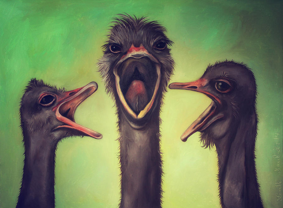 Ostrich Painting - The Singers by Leah Saulnier The Painting Maniac