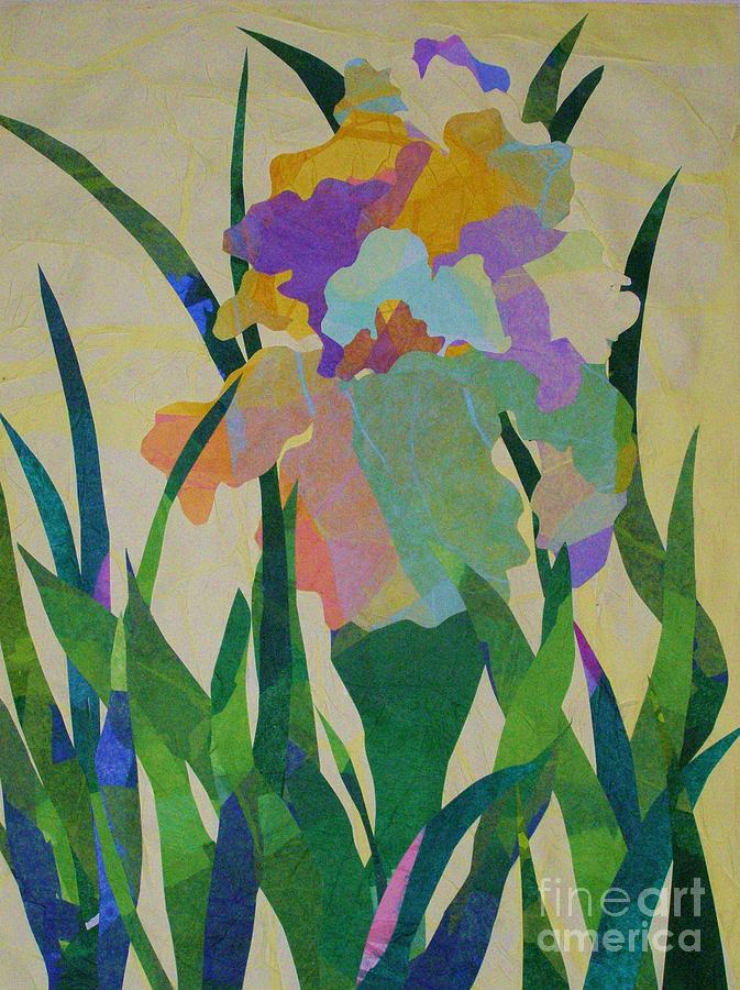 Nature Mixed Media - The Single Iris by Diane Miller