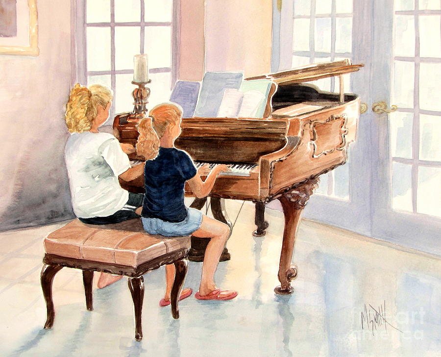 Music Painting - The Sister Duet by Marilyn Smith