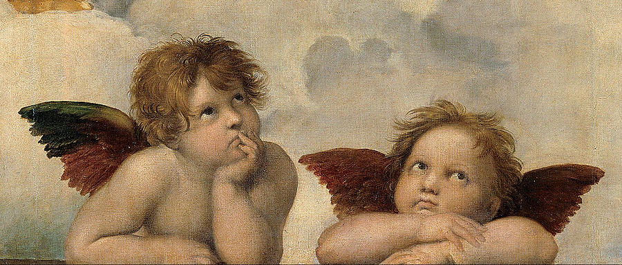 The Sistine Madonna. Detail Painting by Raphael
