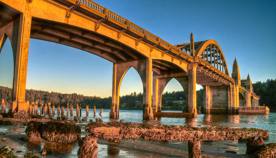 The Siuslaw Bridge at Sunset Photograph by Marvin Mast