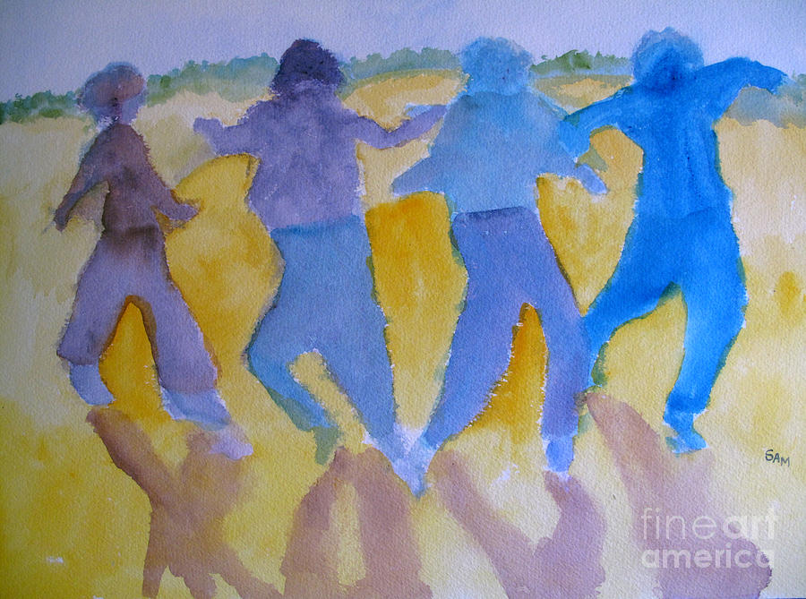 The Skaters Painting by Sandy McIntire