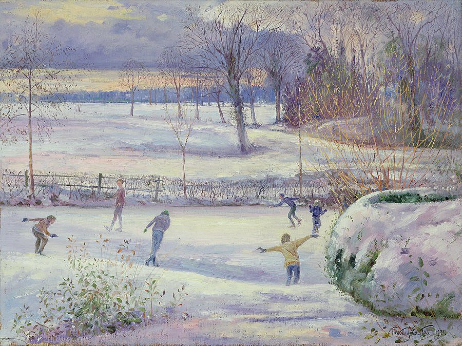 Winter Painting - The Skating Day by Timothy Easton