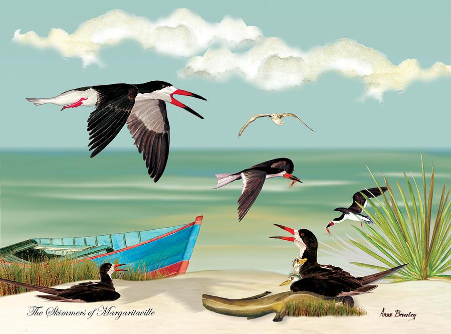 The Skimmers of Margaritaville Painting by Anne Beverley-Stamps
