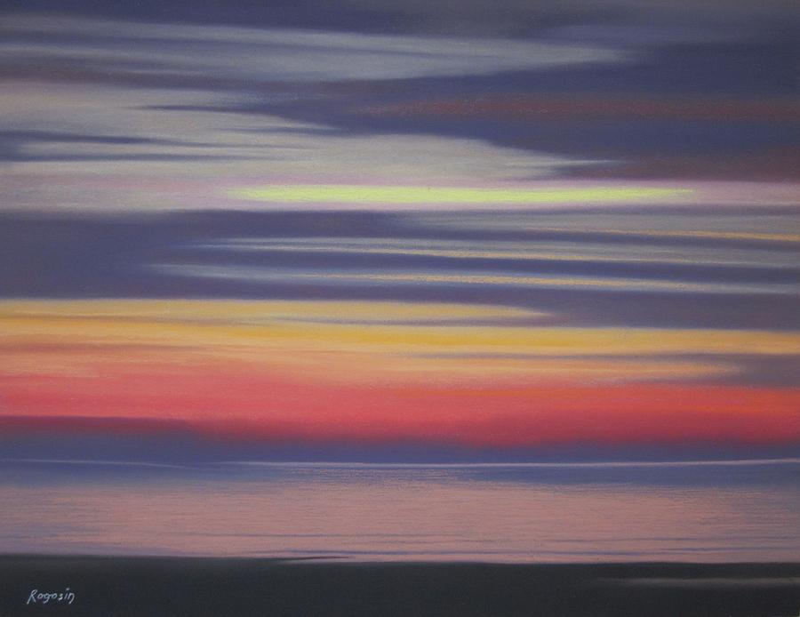 Sunset Pastel - The Sky The Ocean The Sand as Evening Approaches by Harvey Rogosin