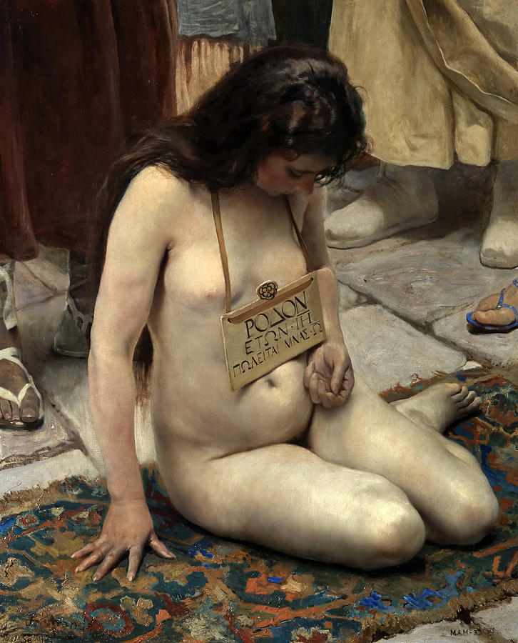 Nude Painting - A Slave for Sale by Jose Jimenez Aranda