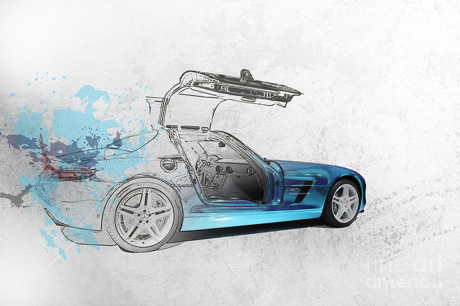 The SLS AMG Coupe electric Drive Digital Art by Roger Lighterness