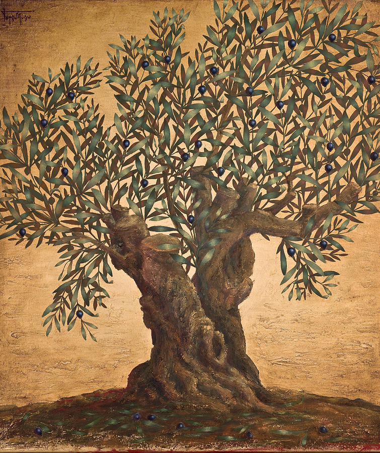 The Small Olive Tree Painting By Barbara Gerodimou Fine Art America