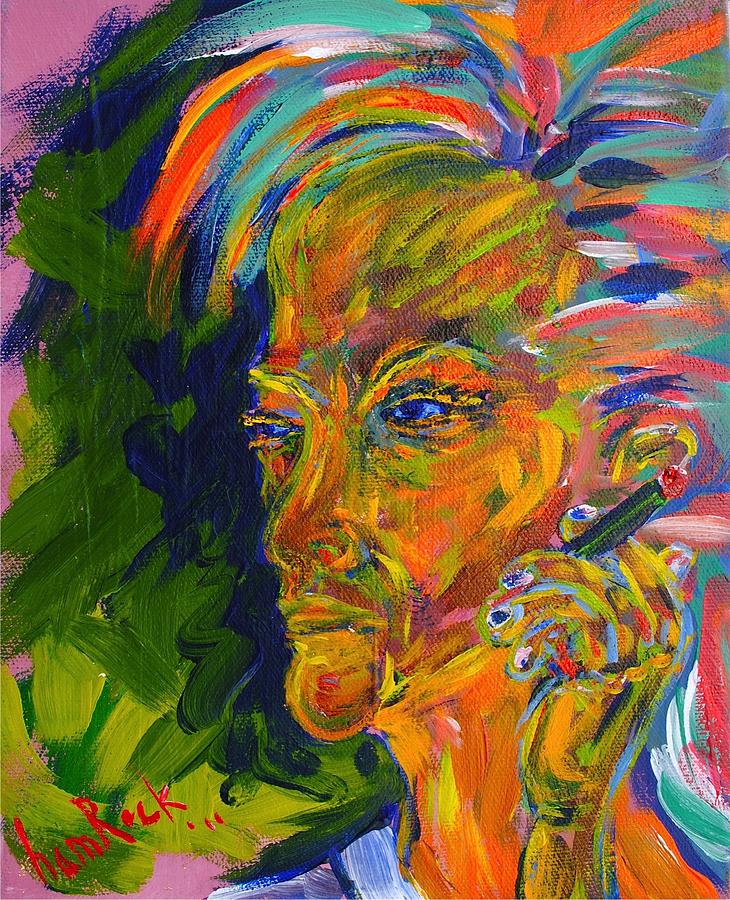 Abstract Painting - The Smoker by Kim Hamrock