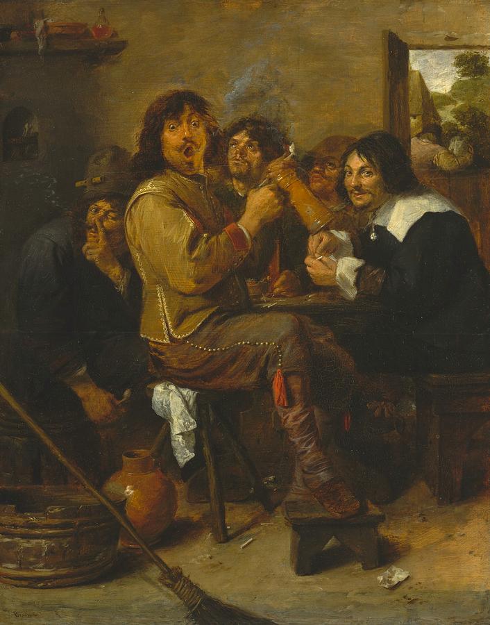 The Smokers Painting by Adriaen Brouwer