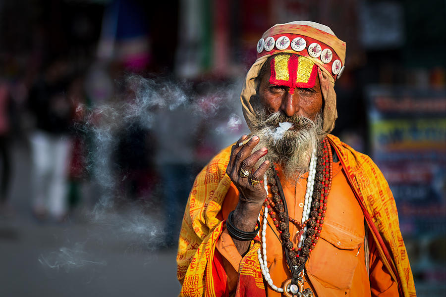 The smoking baba Photograph by Amith Nag Photography