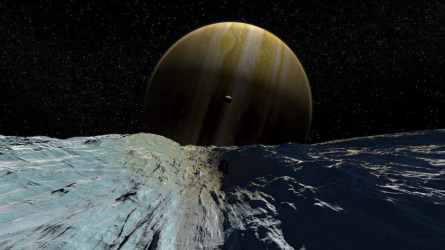 The Smooth Ice Field Of Europa Photograph by Steven Hobbs