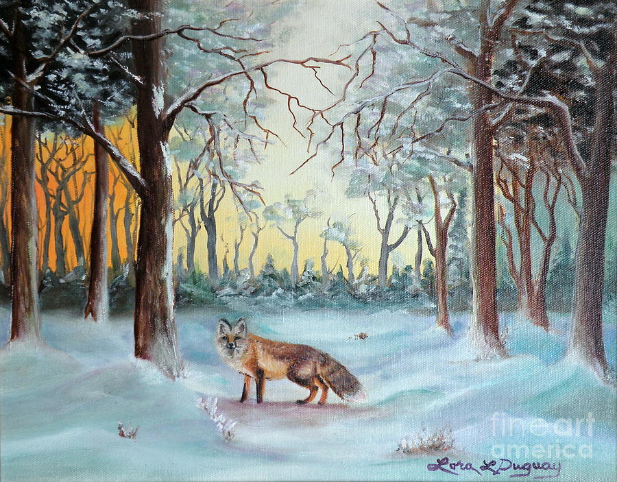 The Sneaky Red Fox Painting by Lora Duguay