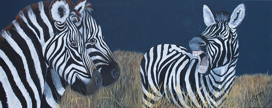 Zebra Painting - The Sneeze by Wanda McVeigh
