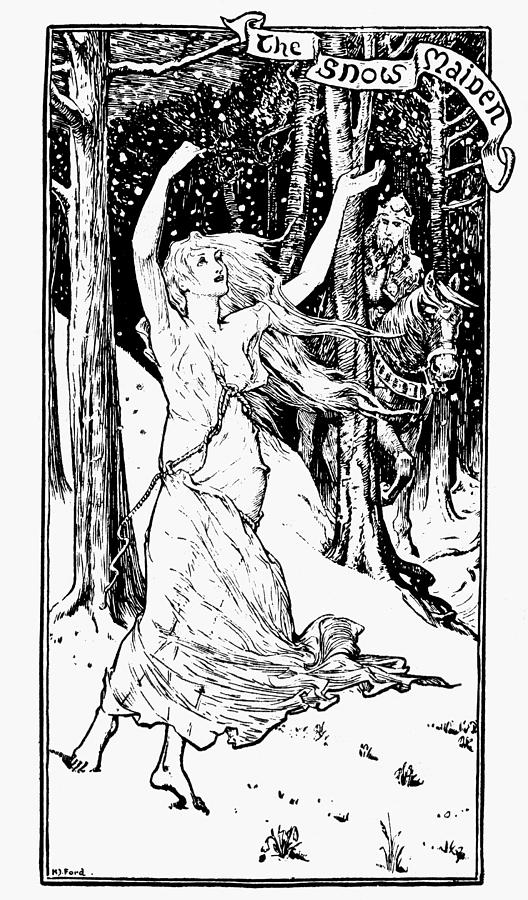 Winter Drawing - The Snow Maiden, 1894 by Granger