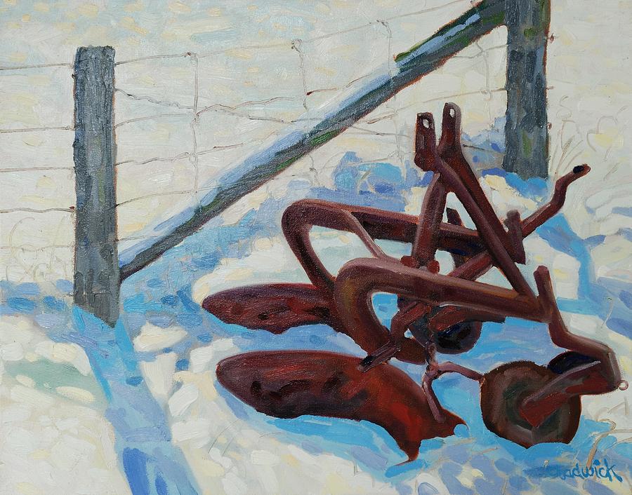 The Snow Plow Painting by Phil Chadwick