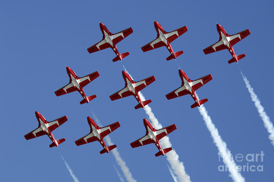 Canadian Snowbirds Keeping It Tight Photograph by Bob Christopher