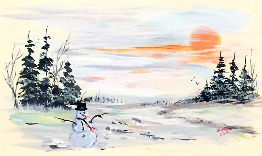 The Snowman  Painting by Dorothy Maier