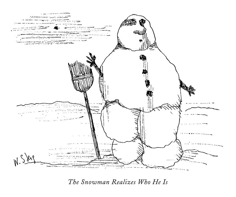 The Snowman Realizes Who He Is Drawing by William Steig