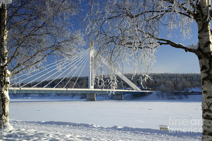 Winter Photograph - The Snowy bridge by Arik Baltinester
