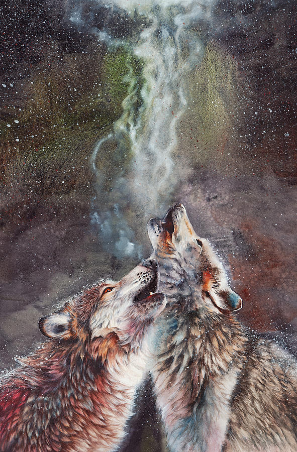 Wolves Painting - The Song Remains The Same by Peter Williams