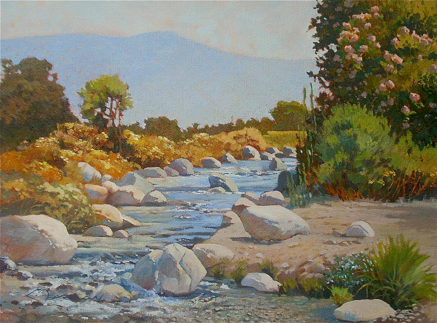 River Painting - The Source by Lynne Fearman