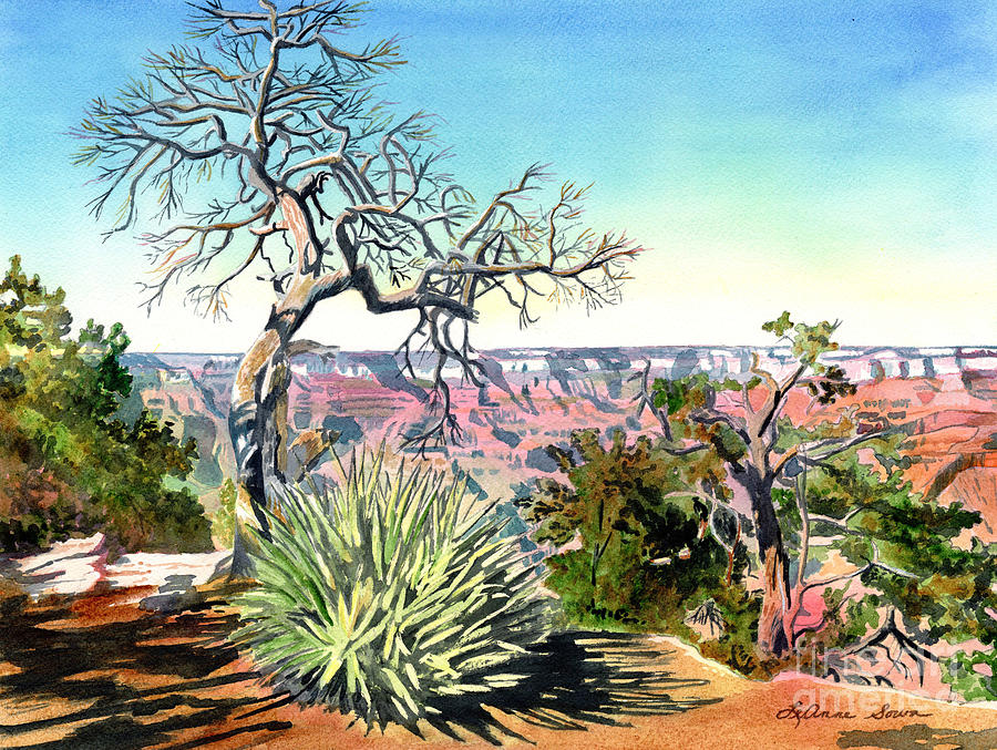 The South Rim of the Grand Canyon Painting by LeAnne Sowa