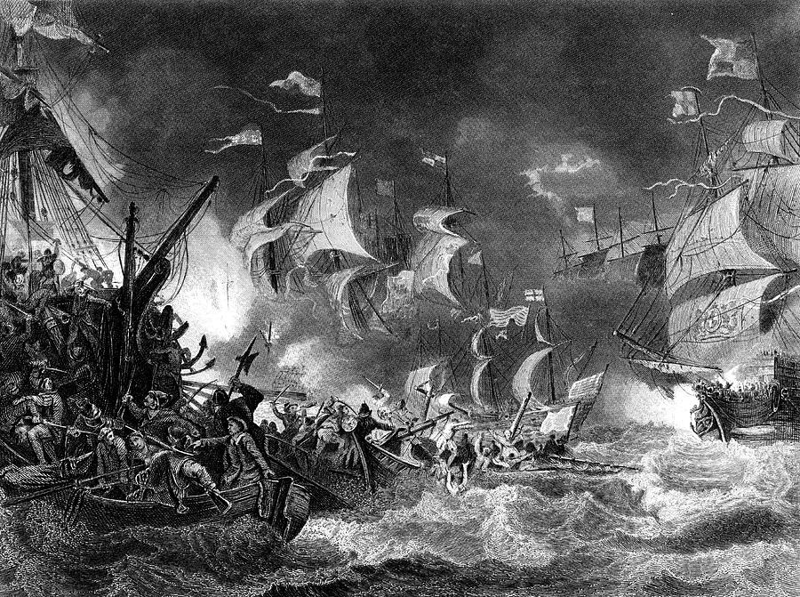 The Spanish Armada The Fighting Drawing by Mary Evans Picture Library ...