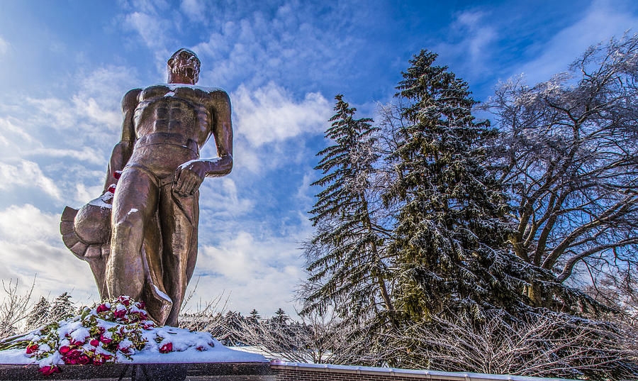 The Spartan Statue with Roses  Photograph by John McGraw