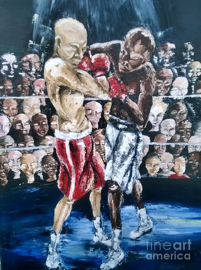 Boxers Painting - The Spectators by Rhonda Falls