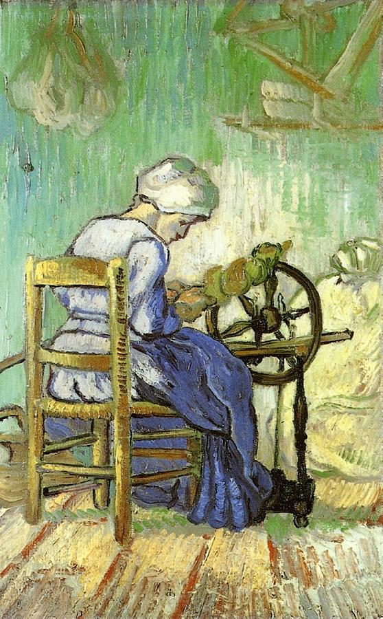 Vincent Van Gogh Painting - The Spinner - after Millet by Vincent van Gogh