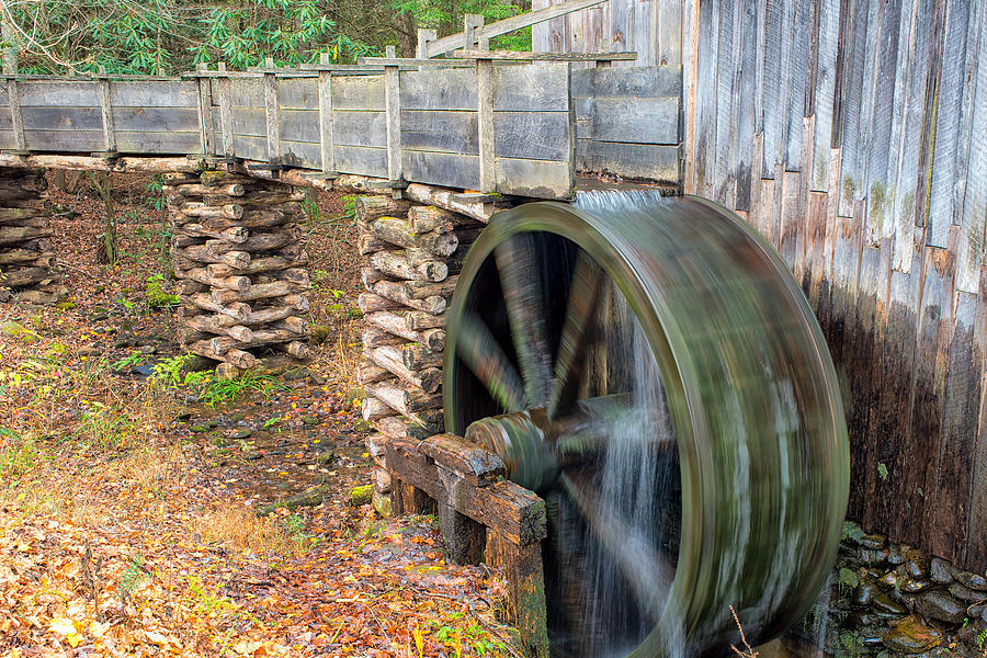 Cades Cove Photograph - The Spinning Water Wheel by Victor Culpepper.