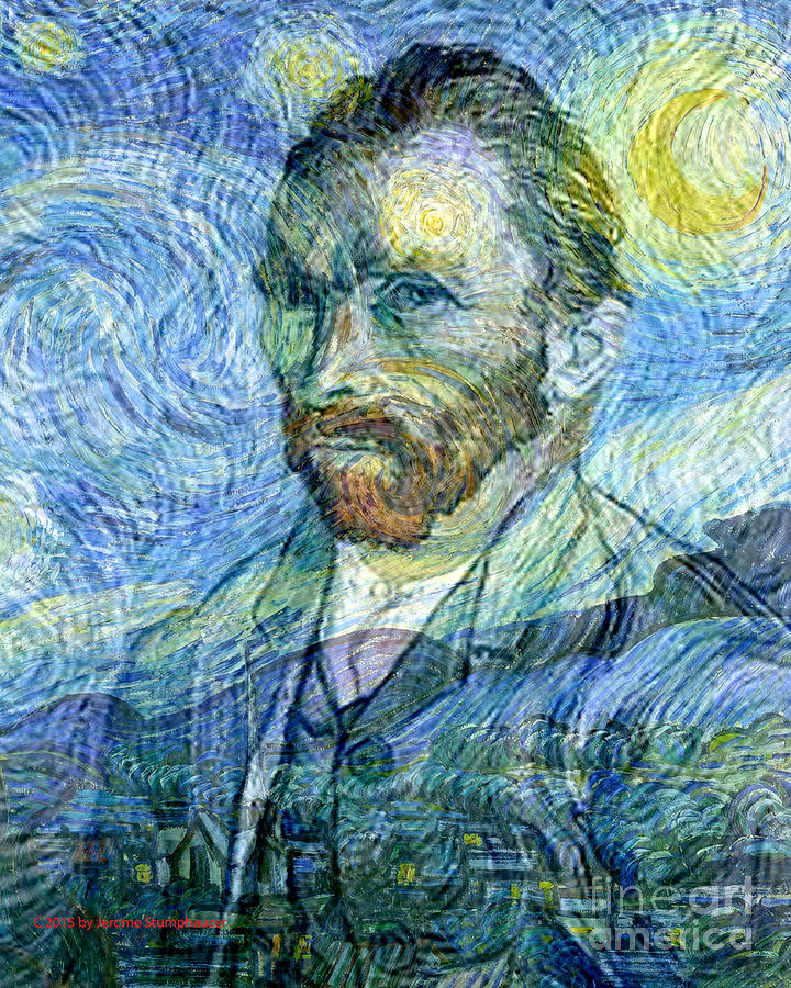 Vincent Van Gogh Digital Art - The Spirit of Vincent Van Gogh Famous Artists Series by Jerome Stumphauzer