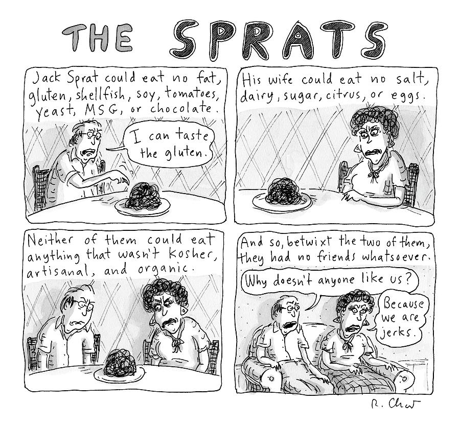 The Sprats  -  Four Panel Comic About The Sprats Drawing by Roz Chast
