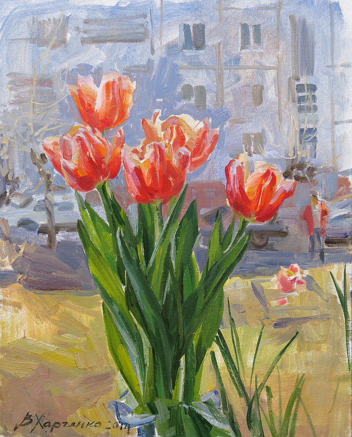 The spring comes again Painting by Victoria Kharchenko