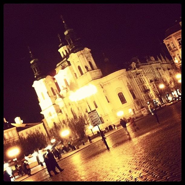 Prague Photograph - The Square At Night. #prague by Matthew Medina