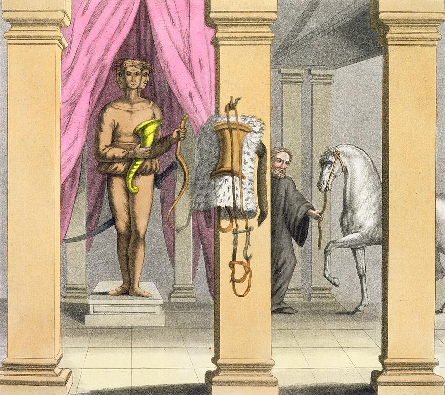 Caligula Drawing - The Stables Of Caligulas Horse by Angelo Biasioli Caligula Drawing - The Stables Of Caligulas Horse by Angelo Biasioli