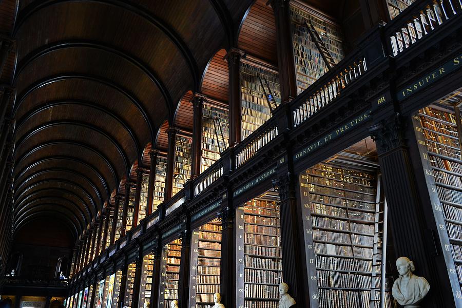 The Stacks and Ceiling Trinity College Library Long Room Photograph by Nadalyn Larsen