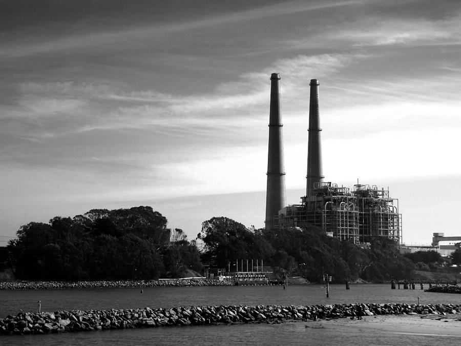 The Stacks Moss Landing CA In Black and White Photograph by Joyce Dickens