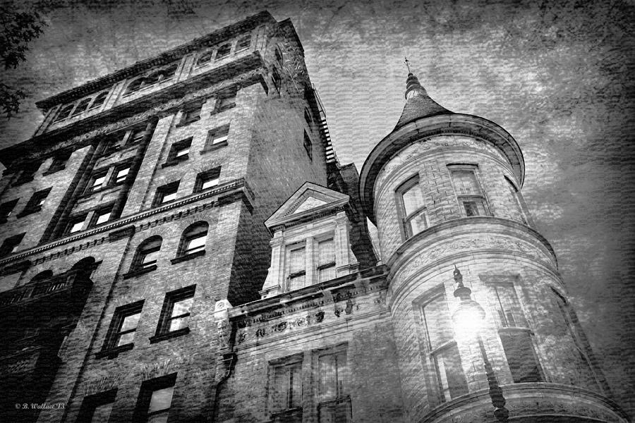 The Stafford Hotel - Grayscale Photograph by Brian Wallace