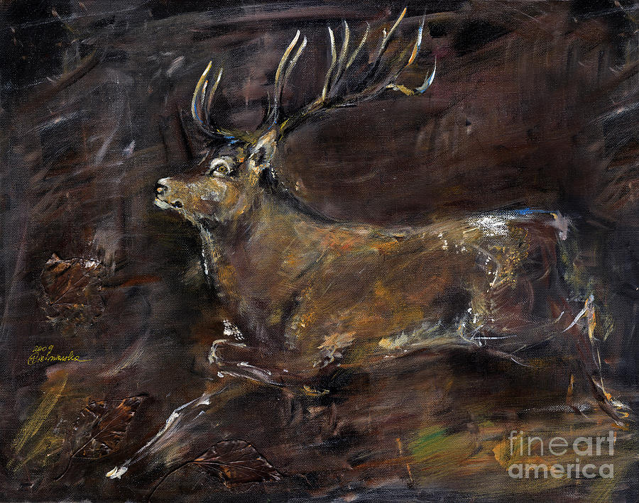 The Stag Painting by Ang El